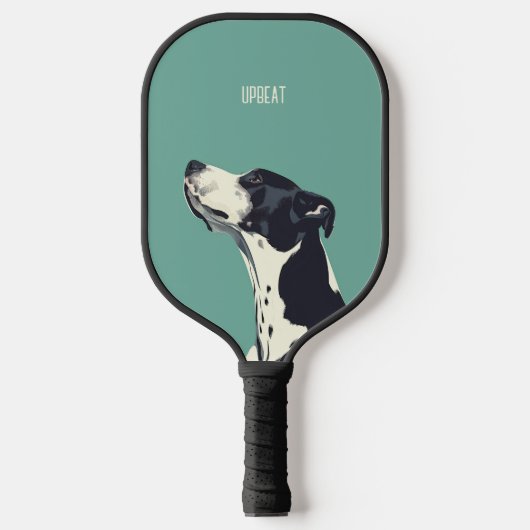 Zwart-witte bokser pickleball paddle (Voorkant)