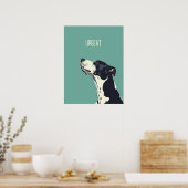 Zwart-witte bokser poster (Keuken)