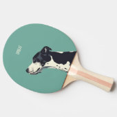 Zwart-witte bokser tafeltennisbatje (Zijkant)