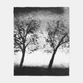 Zwart-witte bomen Elegant minimalistisch Fleece Deken (Voorkant)