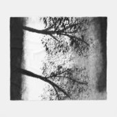 Zwart-witte bomen Elegant minimalistisch Fleece Deken (Voorkant (Horizontaal))