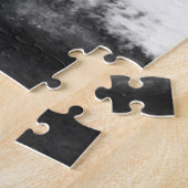 Zwart-witte bomen Elegant minimalistisch Legpuzzel (Zijkant)