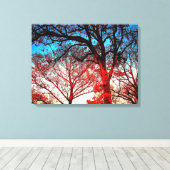 Zwart-witte bomen in Winter Foto Canvas Afdruk (Insitu (Houten vloer))