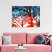 Zwart-witte bomen in Winter Foto Canvas Afdruk (Insitu (Woonkamer))