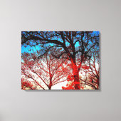 Zwart-witte bomen in Winter Foto Canvas Afdruk (Voorkant)