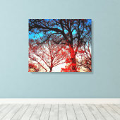 Zwart-witte bomen in Winter Foto Canvas Afdruk (Insitu (Houten vloer))