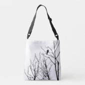 Zwart-witte boodschappentas crossbody tas (Achterkant)