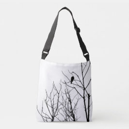 Zwart-witte boodschappentas crossbody tas
