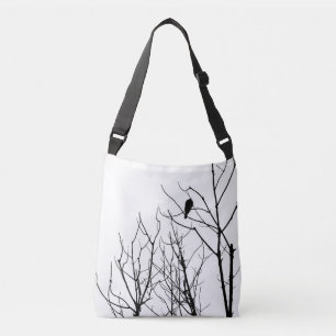 Zwart-witte boodschappentas crossbody tas