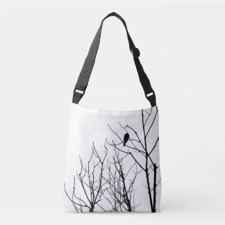 Zwart-witte boodschappentas crossbody tas