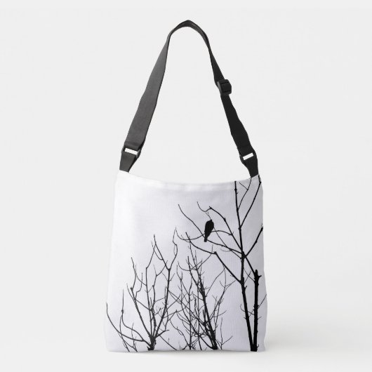 Zwart-witte boodschappentas crossbody tas (Voorkant)