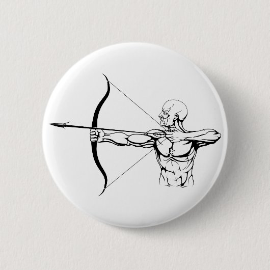 Zwart-witte boogillustratie ronde button 5,7 cm (Voorkant)