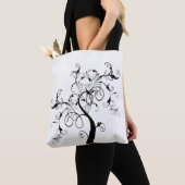 Zwart-Witte Boom Des Levens Tote Bag (Dichtbij)
