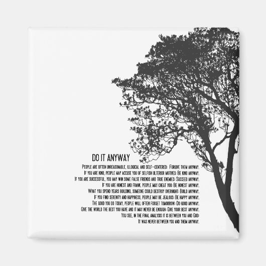 Zwart-witte boom doet het in ieder geval magneet (Voorkant)