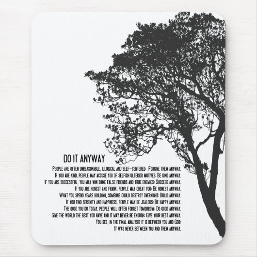 Zwart-witte boom doet het in ieder geval muismat (Voorkant)