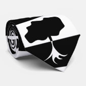 Zwart-witte boom stropdas (Opgerold)