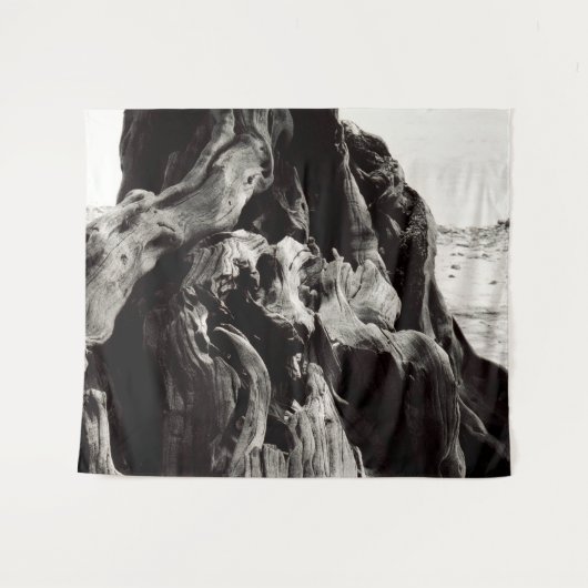 Zwart-witte boom wandkleed (Voorkant (horizontaal))