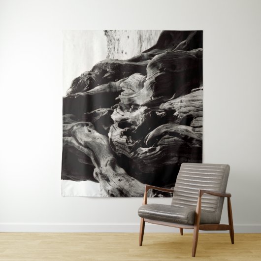 Zwart-witte boom wandkleed (In situ)