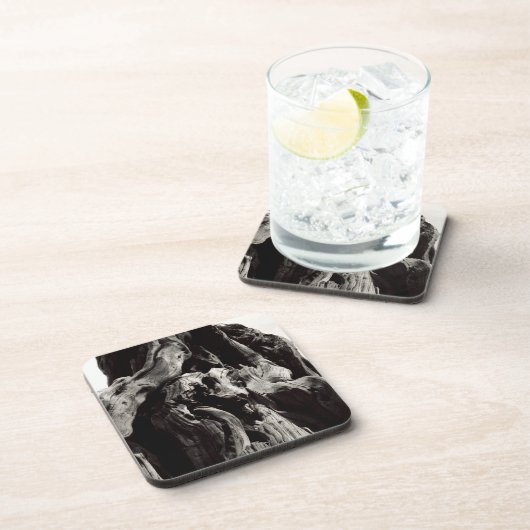 Zwart-witte boomschors bier onderzetter (Rechterzijde)