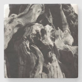 Zwart-witte boomschors stenen onderzetter (Voorkant)