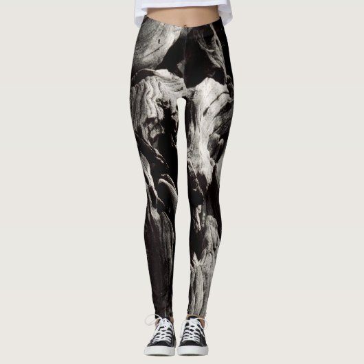 Zwart-witte boomstam leggings (Voorkant)