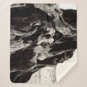 Zwart-witte boomwortels sherpa deken (Voorkant)