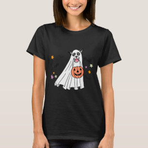 Zwart-Witte Border Collie Boo Hond Halloween T-shirt