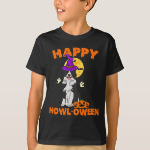 Zwart-Witte Border Collie Heks Hond Gelukkig T-shirt
