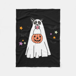 Zwart-Witte Border Collie Hond Boo Halloween Fleece Deken