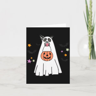 Zwart-Witte Border Collie Hond Boo Halloween Kaart