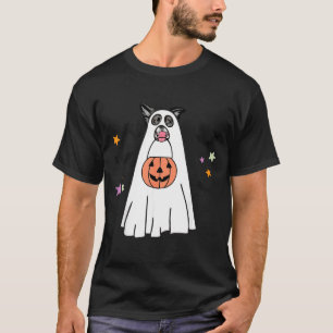 Zwart-Witte Border Collie Hond Boo Halloween T-shirt