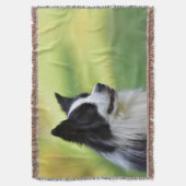 Zwart-witte Border Collie hond Deken (Voorkant Verticaal)