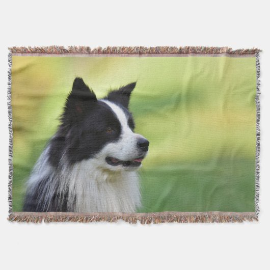 Zwart-witte Border Collie hond Deken (Voorkant)
