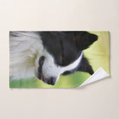 Zwart-witte Border Collie-hond Handdoek (Handdoek)