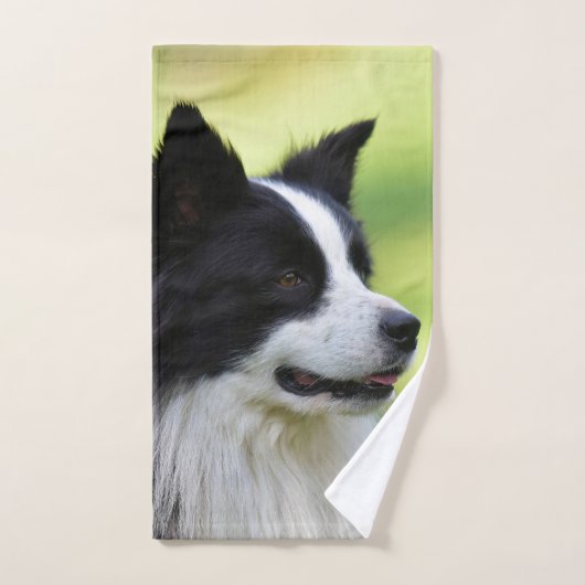 Zwart-witte Border Collie-hond Handdoek (Handdoek)