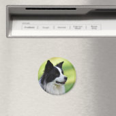 Zwart-witte Border Collie-hond Magneet (Insitu (Vaatwasser))