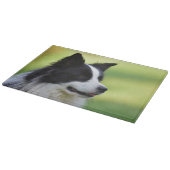 Zwart-witte Border Collie hond Snijplank (Hoek)