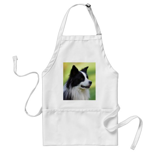 Zwart-witte Border Collie hond Standaard Schort (Voorkant)