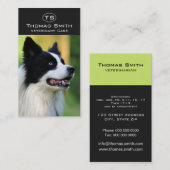 Zwart-witte Border Collie hond Visitekaartje (Voorkant / Achterkant)