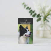 Zwart-witte Border Collie hond Visitekaartje (Staand voorkant)