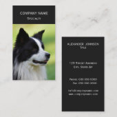 Zwart-witte Border Collie hond Visitekaartje (Voorkant / Achterkant)