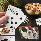 Zwart-witte Bordercollie Speelkaarten (Insitu)