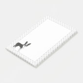 Zwart-Witte Boston Terrier Cartoonhond & Pootafdru Post-it® Notes (Schuin)