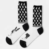 Zwart-Witte Boston Terrier Met Naam En Pootafdrukk Sokken (Links)