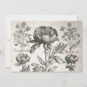 zwart-witte botanische bloemen kaart (Achterkant)