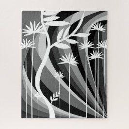 Zwart-witte botanische illustratie legpuzzel