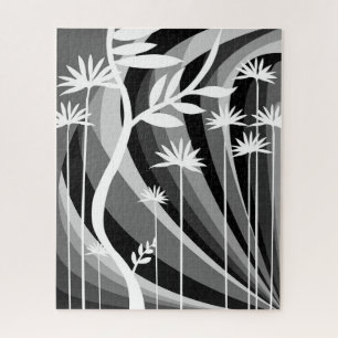Zwart-witte botanische illustratie legpuzzel
