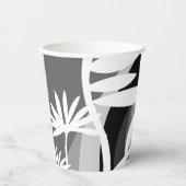 Zwart-witte botanische illustratie papieren bekers (Voorkant)