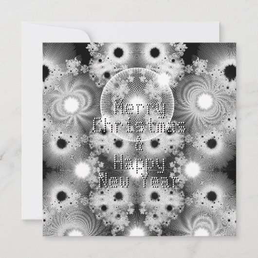 Zwart-witte breukpatroon feestdagenkaart (Voorkant)