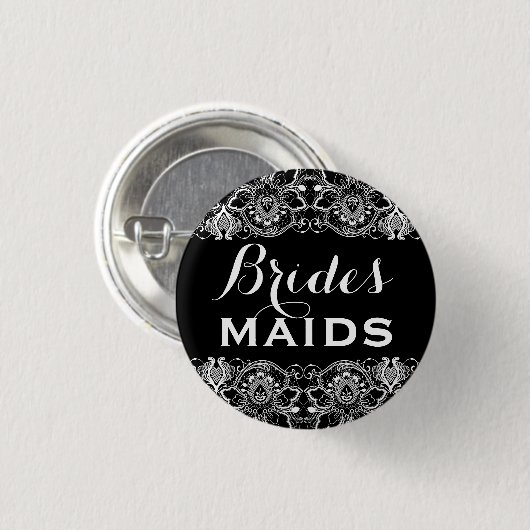 Zwart-witte bridesmaïden Button 2 (Voorkant /achterkant)